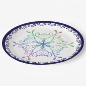 Assiettes En Carton Rainbow Snowflake Blue Trier Holiday (Angle)