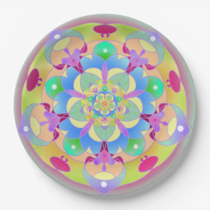 Assiettes En Carton Rainbow Song Mandala