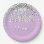 Assiettes En Carton Rainbow Sparkle Parties scintillant Fille fête d'a (Devant)