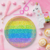 Assiettes En Carton Rainbow Stars Anniversaire (Fête)