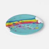 Assiettes En Carton Rainbow Stars Ciel Nuages et nom Joyeux anniversai (Angle)