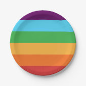 Assiettes En Carton Rainbow Stripes amusant Bright Candy fête d'annive (Devant)