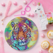 Assiettes En Carton Rainbow tiger Paper Plate (Fête)