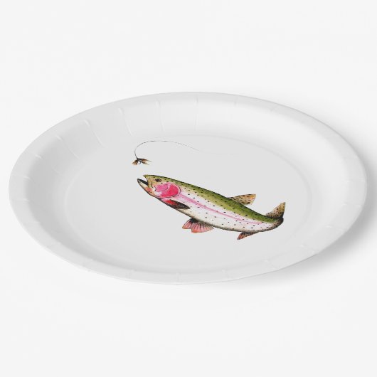 Assiettes En Carton Rainbow Trout Fly (Angle)