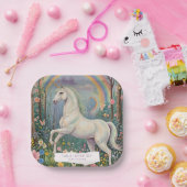 Assiettes En Carton Rainbow Unicorn Anniversaire (Fête)