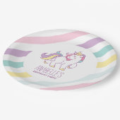 Assiettes En Carton Rainbow Unicorn Girls Birthday Party (Angle)