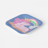 Assiettes En Carton 🌈 Rainbow Unicorn Nom personnalisé (Angulaire)