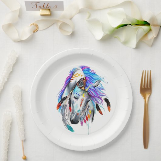 Assiettes En Carton Rainbow watercolor (Mariage)