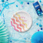 Assiettes En Carton Rainbow Waves Stars Fille fête d'anniversaire (Fête)