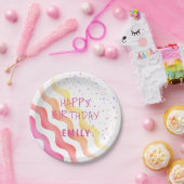 Assiettes En Carton Rainbow Waves Stars Fille fête d'anniversaire (Fête)