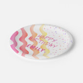 Assiettes En Carton Rainbow Waves Stars Fille fête d'anniversaire (Angle)