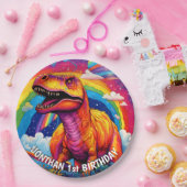 Assiettes En Carton Rainbow Wild Un anniversaire T Rex (Fête)