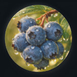 Assiettes En Carton Raindrops on Ripe Blueberries<br><div class="desc">Ripe blueberries hang from a branch,  adorned with dewdrops,  while the sunlight casts a warm glow around their vibrant blue hue</div>
