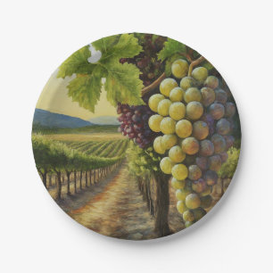 Assiettes En Carton Raisins en Vignoble Décor de fête du vin