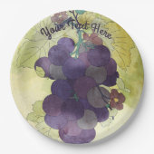 Assiettes En Carton Raisins rustiques personnalisés (Devant)