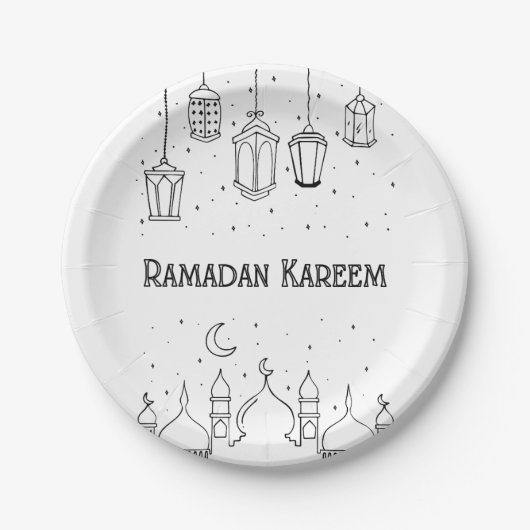 Assiettes En Carton Ramadan Kareem Ramadan Moubarak (Devant)