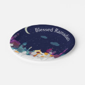 Assiettes En Carton Ramadan Kareem Typographie Texte du Croissant isla (Angle)