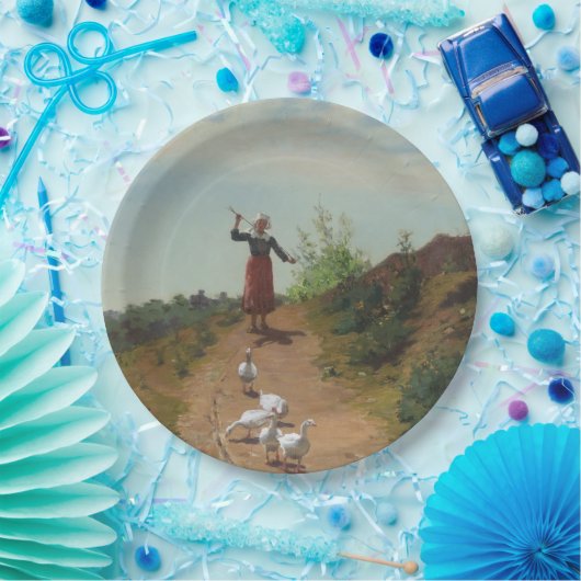 Assiettes En Carton Ramener le troupeau d'oies (par Paul Peel) (Fête)