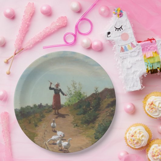 Assiettes En Carton Ramener le troupeau d'oies (par Paul Peel) (Fête)