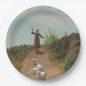 Assiettes En Carton Ramener le troupeau d'oies (par Paul Peel) (Devant)