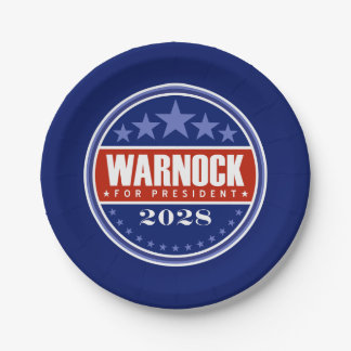 Assiettes En Carton Raphael Warnock pour Président 2028