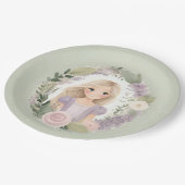 Assiettes En Carton Rapunzel vert et violet (Angle)