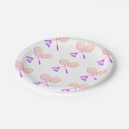 Assiettes En Carton Raquettes de badminton minimal Shuttlecock Birdie (Angle)