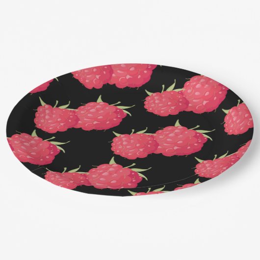 Assiettes En Carton Raspberrys (Angle)