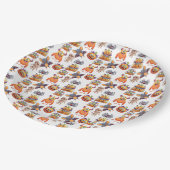 Assiettes En Carton Rassemblement D'Halloween De Créatures Silly (Angle)