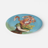 Assiettes En Carton Rassembler les fleurs avec un dragon (Angle)