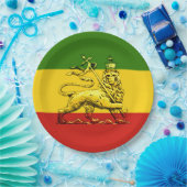 Assiettes En Carton Rasta Lion de Juda Plaque de Papier (Fête)