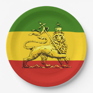 Assiettes En Carton Rasta Lion de Juda Plaque de Papier