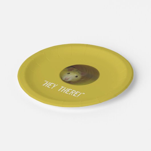 Assiettes En Carton Rat mignon chez l'animal drôle de trou (Angle)