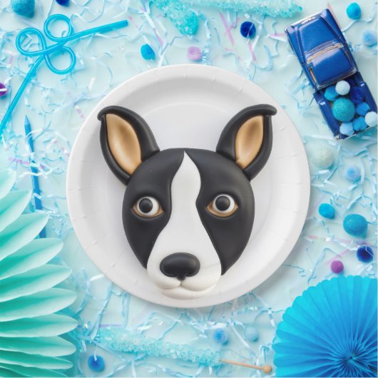 Assiettes En Carton Rat Terrier Chien 3D Inspiré (Fête)