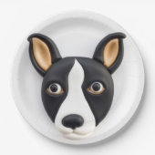 Assiettes En Carton Rat Terrier Chien 3D Inspiré (Devant)