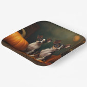 Assiettes En Carton Rat Terrier Chiot Automne Citrouille délice (Angulaire)