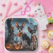 Assiettes En Carton Rat Terrier Halloween Éffrayant (Fête)