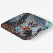 Assiettes En Carton Rat Terrier Halloween Éffrayant (Angulaire)