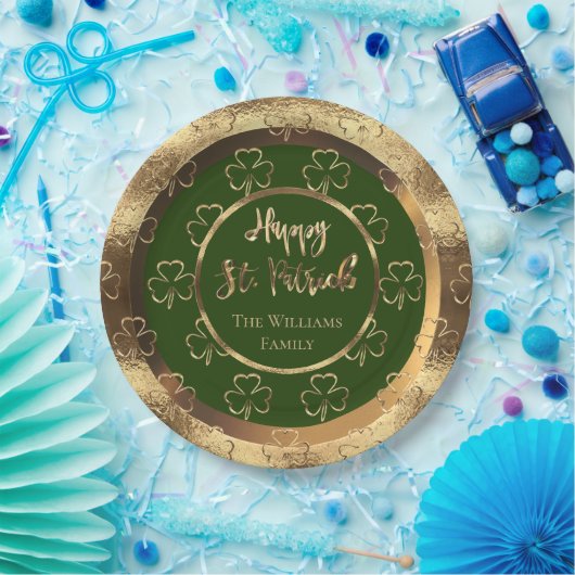 Assiettes En Carton Ravie St. Patrick Shamrocks Green Clovers irlandai (Fête)
