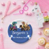 Assiettes En Carton Rawr T-Rex dinosaure camion ballon camion de camio (Fête)