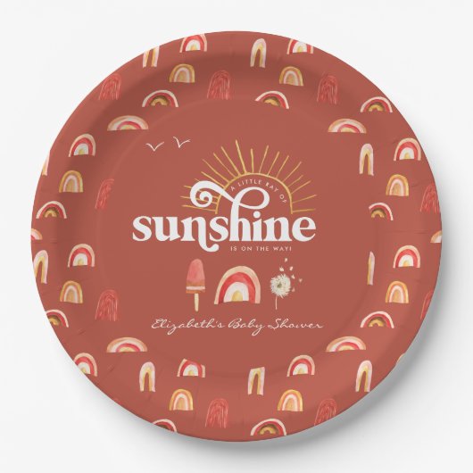Assiettes En Carton Ray of Sunshine | Baby shower Boho (Devant)