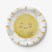Assiettes En Carton Ray of Sunshine Nuages Baby shower neutre (Devant)