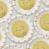 Assiettes En Carton Ray of Sunshine Nuages Girl Baby shower