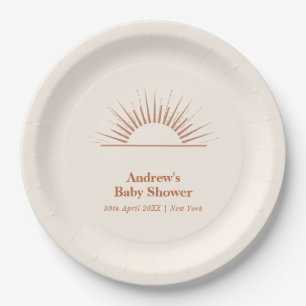 Assiettes En Carton Rayon Boho Minimaliste Du Baby shower Sunshine