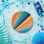 Assiettes En Carton Rayons solaires rétro (Fête)