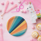 Assiettes En Carton Rayons solaires rétro (Fête)