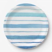 Assiettes En Carton Rayure bleue (Devant)