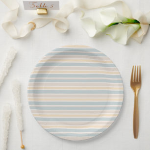 Assiettes En Carton Rayure Côtière des Hamptons