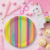 Assiettes En Carton Rayures (Fête)