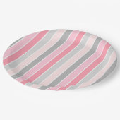 Assiettes En Carton Rayures (Angle)